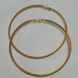 Soda Elegant Gold Braided Hoop Earrings